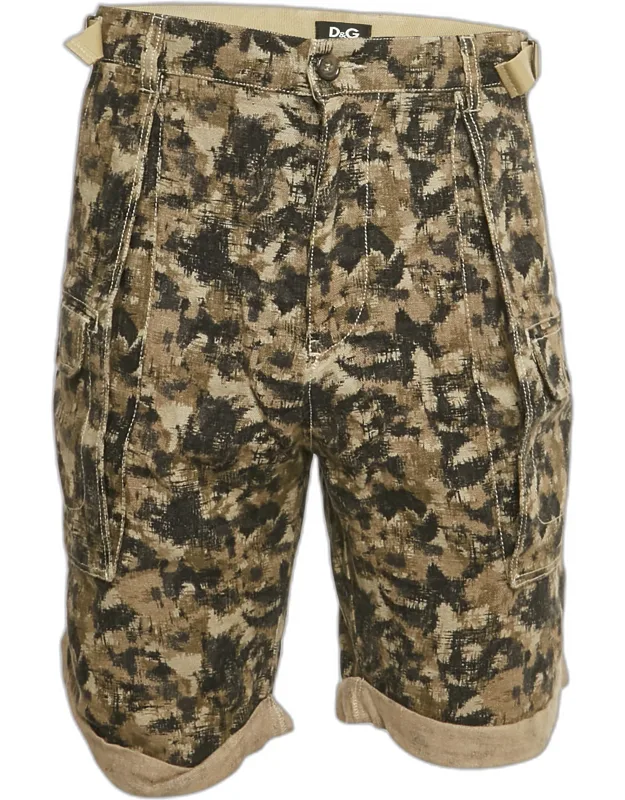 Camouflage Linen Cargo Shorts