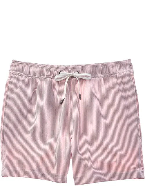 Onia Charles Swim Trunk With Elastic Drawstring Waist And Zippered Back Pocket