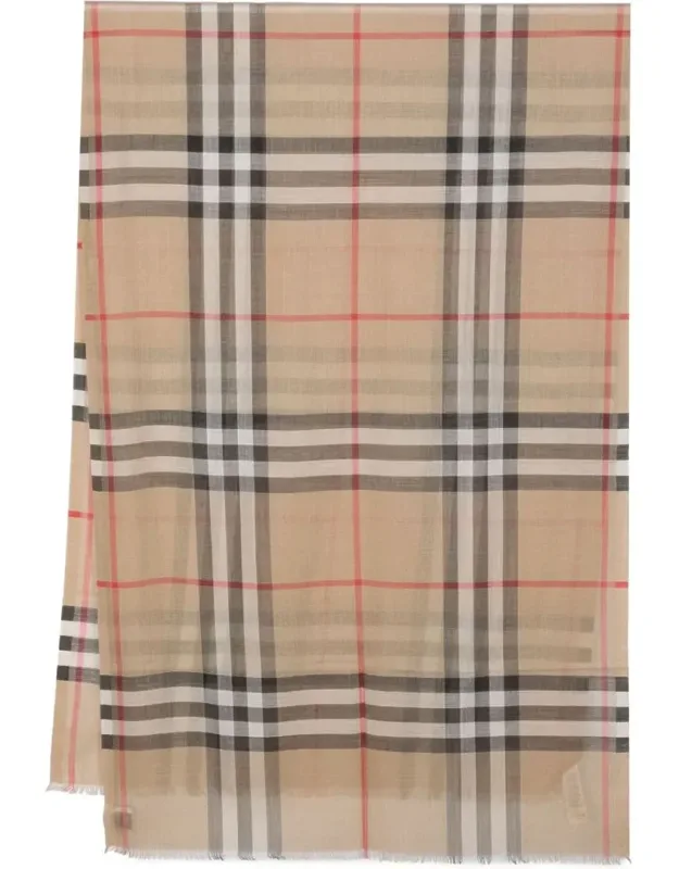 Giant Check Wool And Silk Scarf