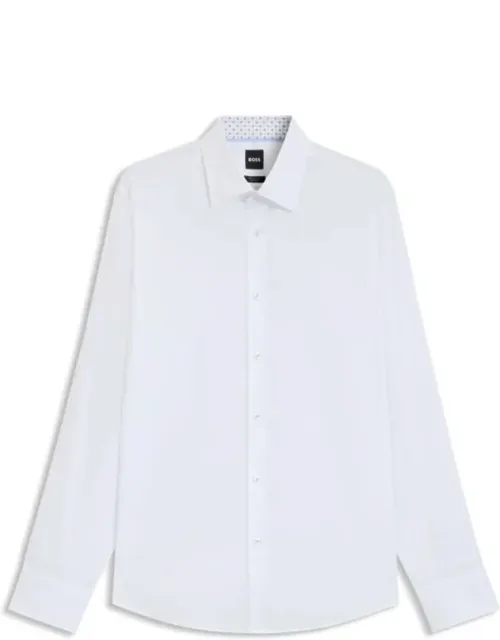Regular-fit Shirt In Easy-iron Cotton Poplin With Extra-soft Feel And Natural Stretch