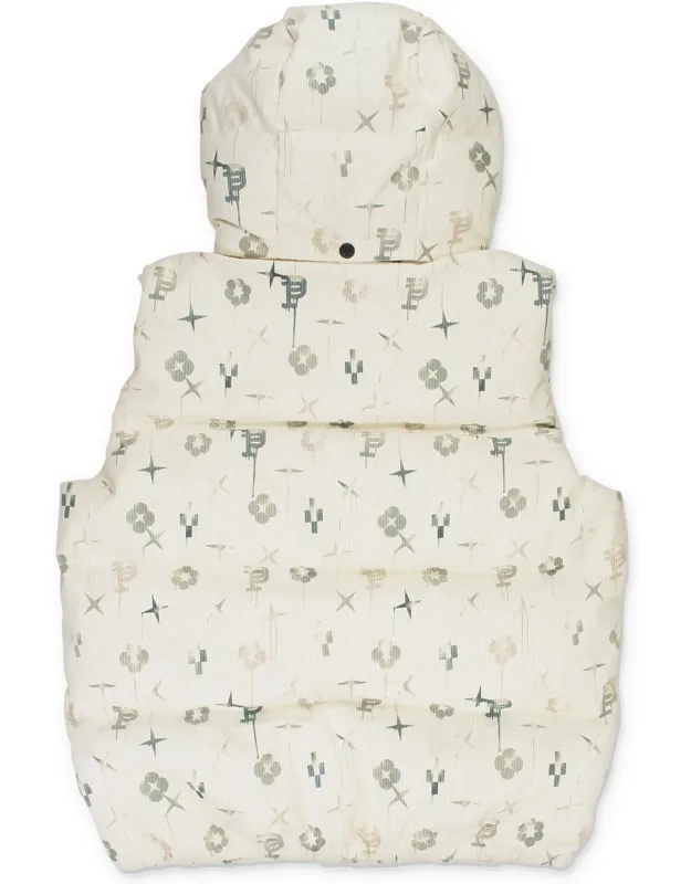 Printed Corduroy Down And Puffer Jacket