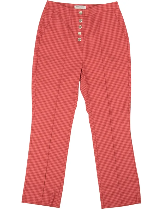 Snap Front Gingham Pants