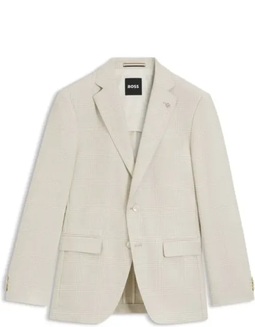 Checked Wool, Silk, And Linen Blazer