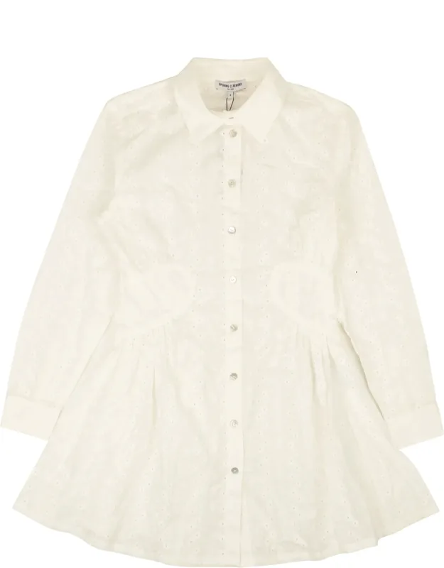 Cotton Eyelet Long Sleeve Dress