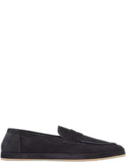 Suede Rubber-sole Penny Loafers