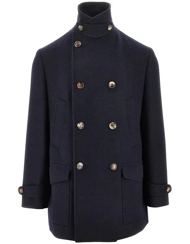 Wool Double-breasted Short Coat