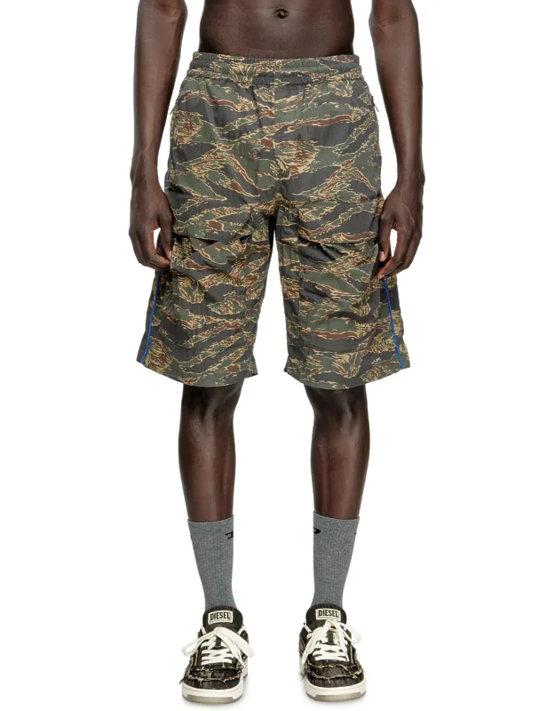 Cargo Shorts With Mixed Camo Prints