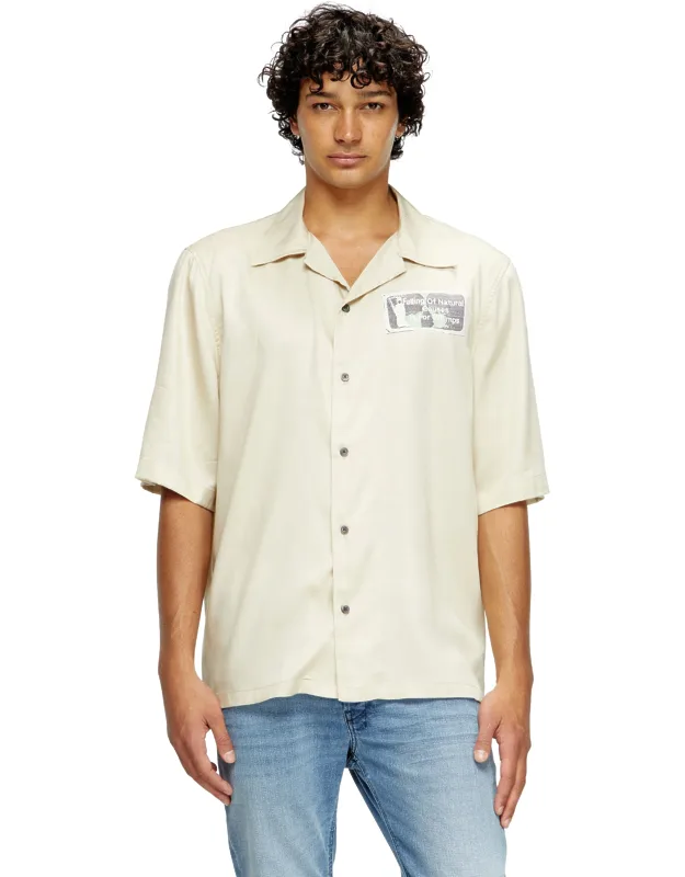 Tencel Shirt With Rhinestone Graphic