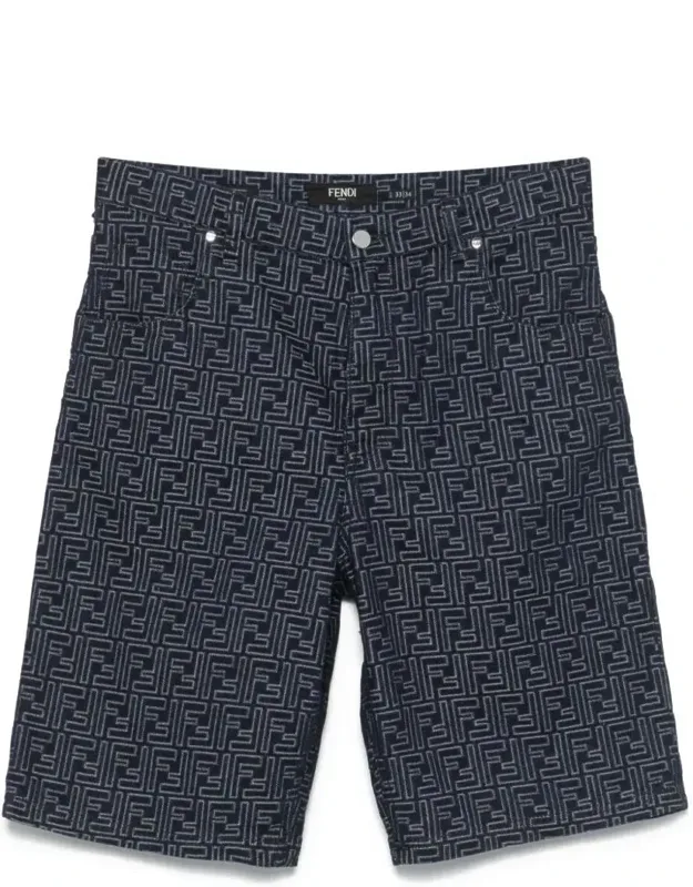 Jacquard Denim Shorts