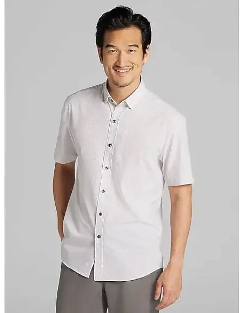 Big & Tall Slim Fit 4-way Stretch Short Sleeve Button Up Shirt