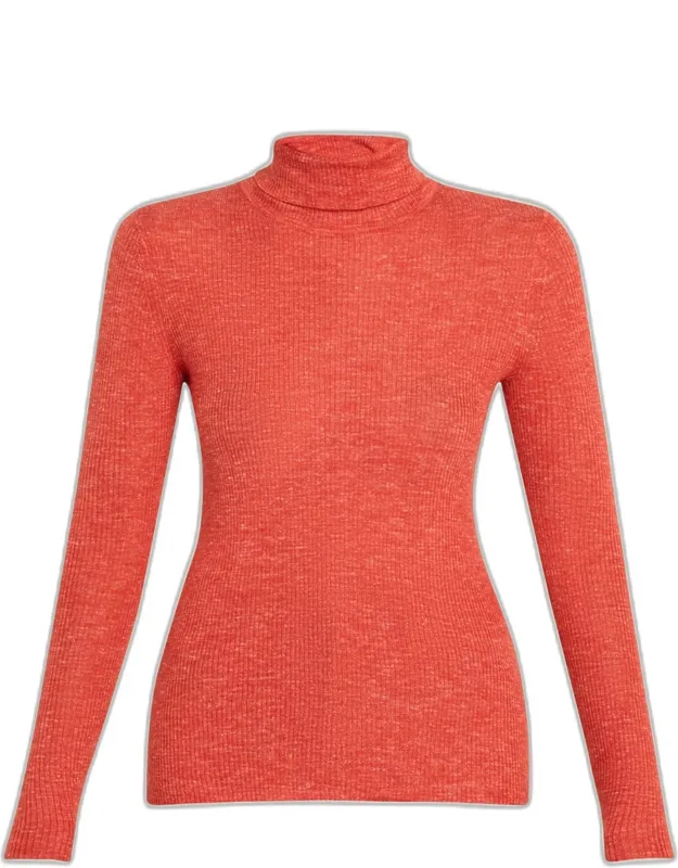 Aldon Turtleneck Cashmere Rib Sweater