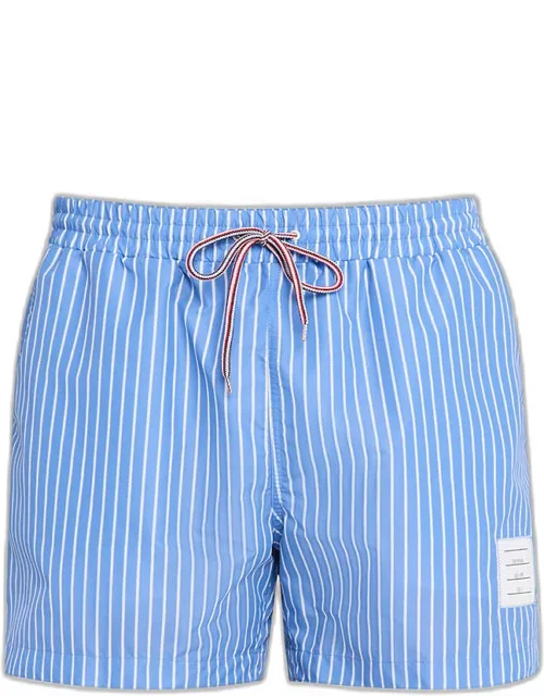Nylon Pinstripe Swim Trunks