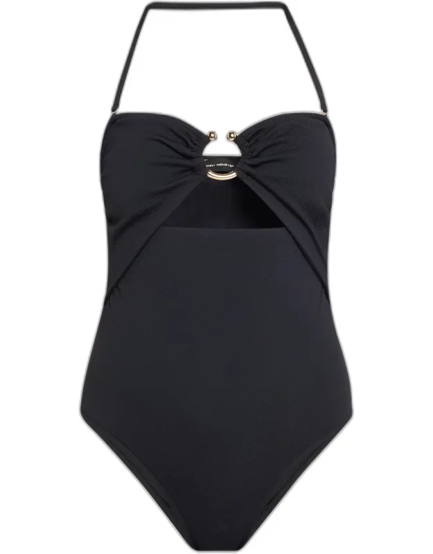 Ring Detail Bandeau One-piece Swimsuit