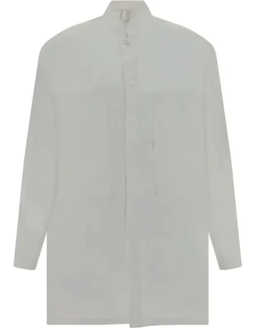 Shirt With Mandarin Collar And Oversize Fit
