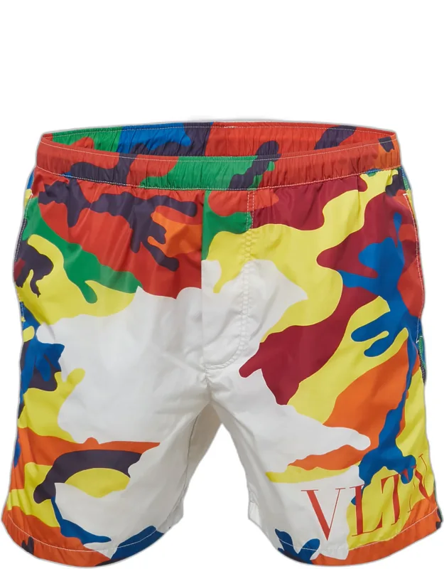 Multicolor Camouflage Print Nylon Swim Shorts