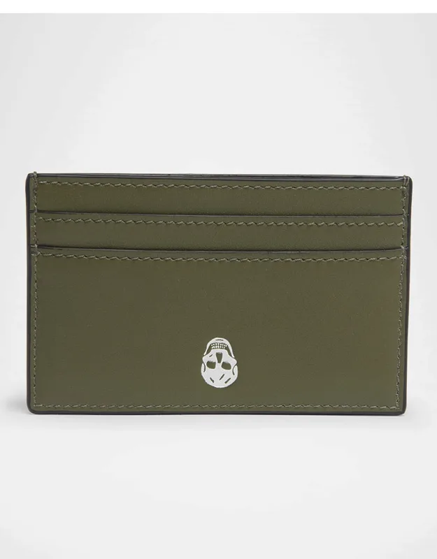 Skull Logo Leather Card Holder