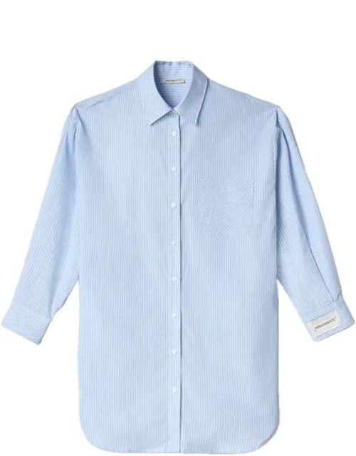 Hinnominate Cotton Shirt With Chest Pocket And Diagonal Stripes