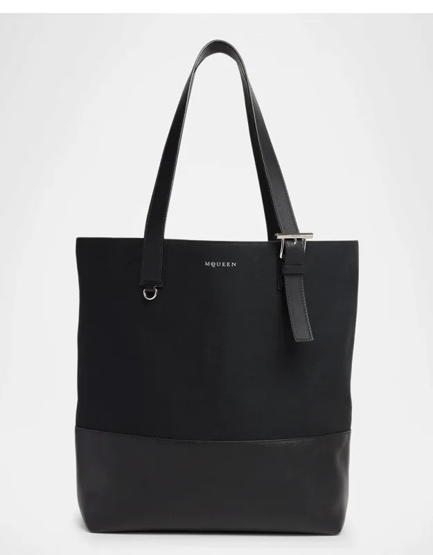 T-bar Canvas And Leather Shopper Tote Bag