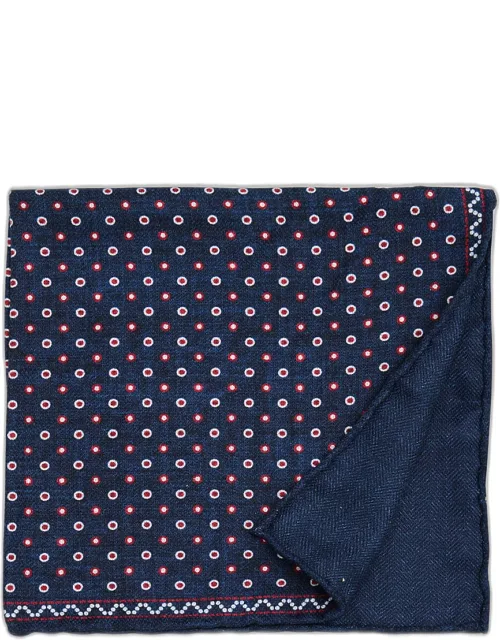 Polka Dot-print Silk Pocket Square
