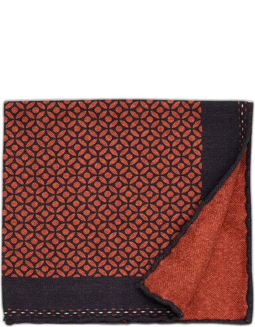 Geometric-print Silk Pocket Square