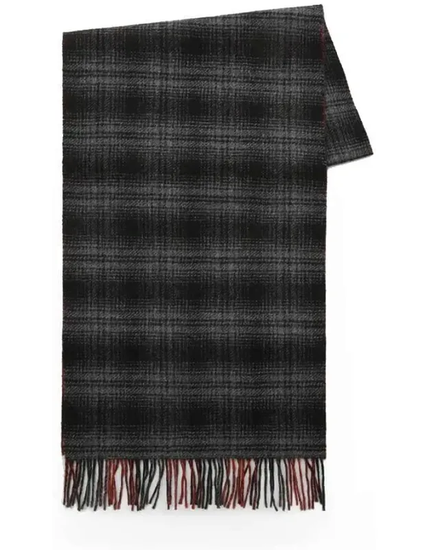 Double Wool Check Scarf