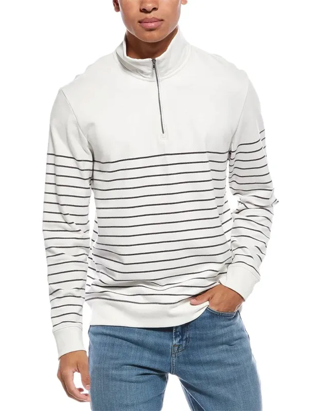 Sueded 1/4-zip Mock Neck Sweater