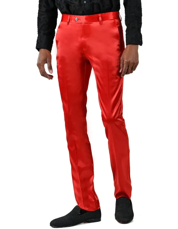 Slim Satin Dress Pants