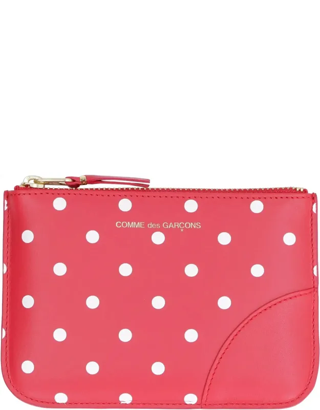 Wallet Logo Detail Flat Leather Pouch