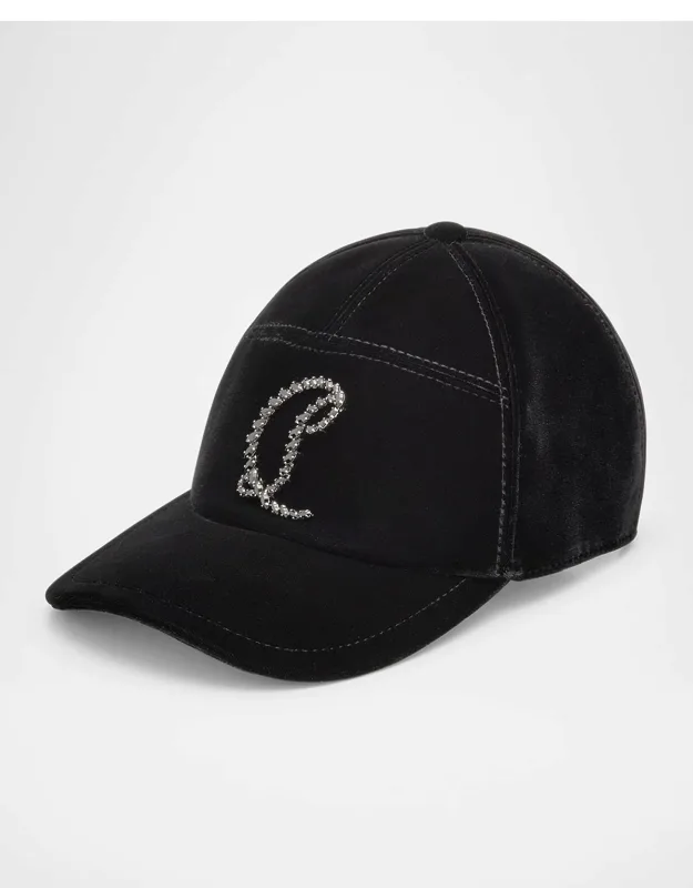 Mooncrest Rhinestone Velvet Baseball Cap