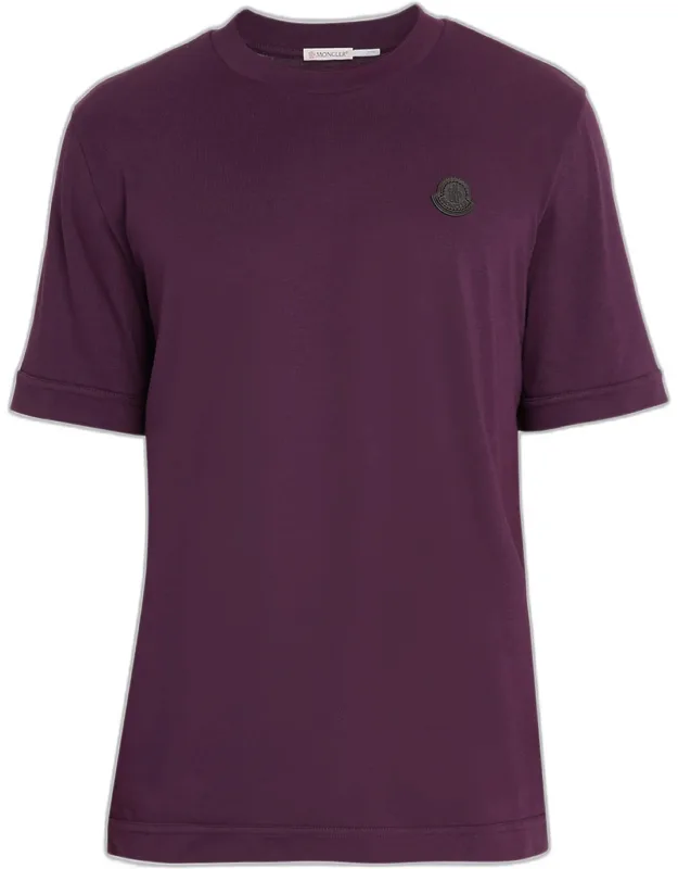 Leather Logo Crewneck T-shirt