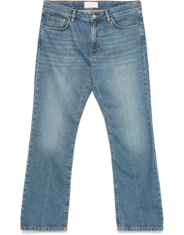Logo-patch Jeans With Concealed Fly And Button Fastening
