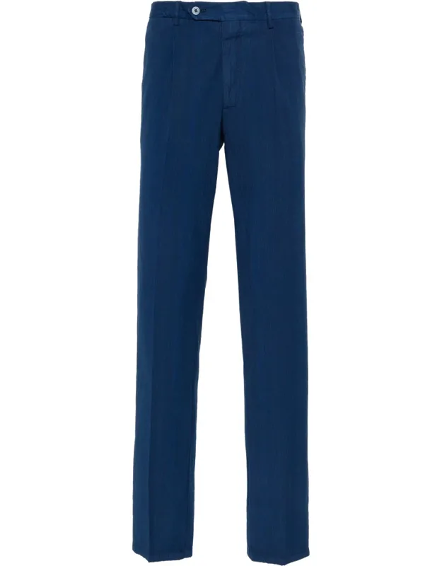 Seersucker Slim-cut Trousers