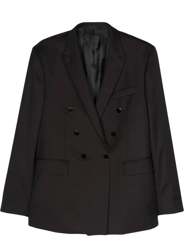 Double-breasted Blazer With Peak Lapels And Shoulder Pads