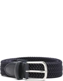 Leather-trim Interwoven Belt