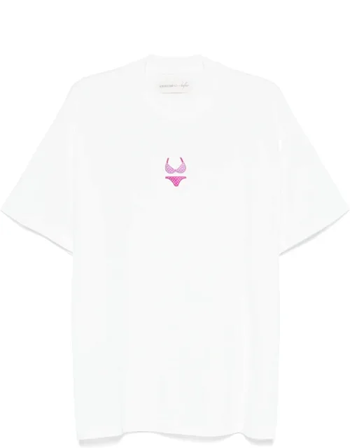 T-shirt With Drop Shoulder And Straight Hem