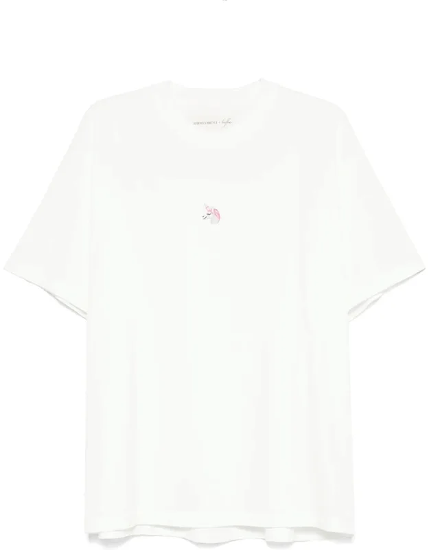 T-shirt With Drop Shoulder And Straight Hem
