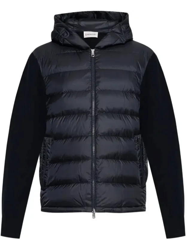 Padded Wool Zip-up Hoodie