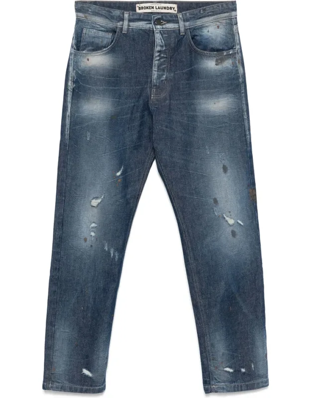 Distressed-finish Jeans