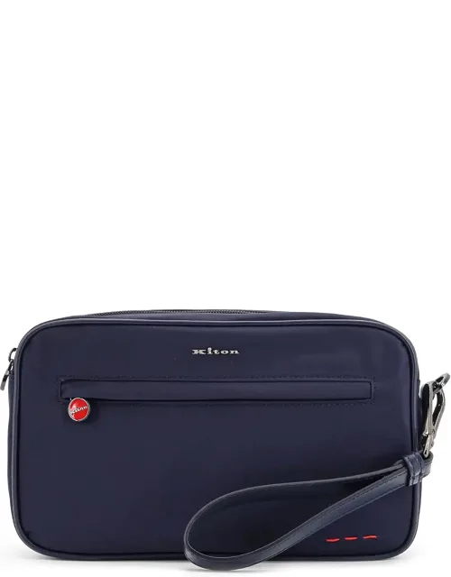 Nylon Clutch Bag With Iconic Logo Embroidery