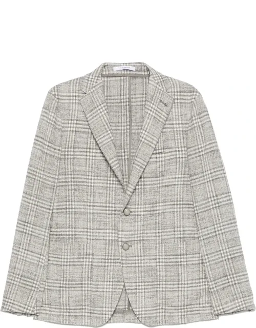 Blazer With Check Pattern And Front Button Fastening