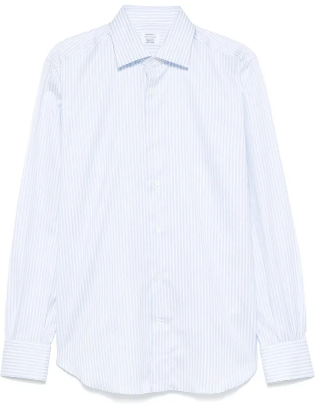 Striped Shirt With Buttoned Cuffs And Spread Collar
