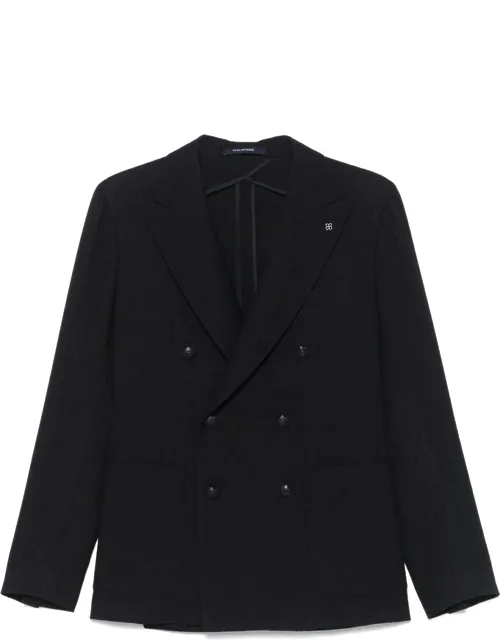 Double-breasted Blazer With Notched Collar And Buttoned Cuffs