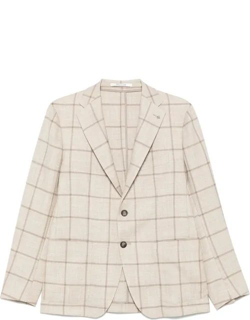 Check-print Wool Blazer