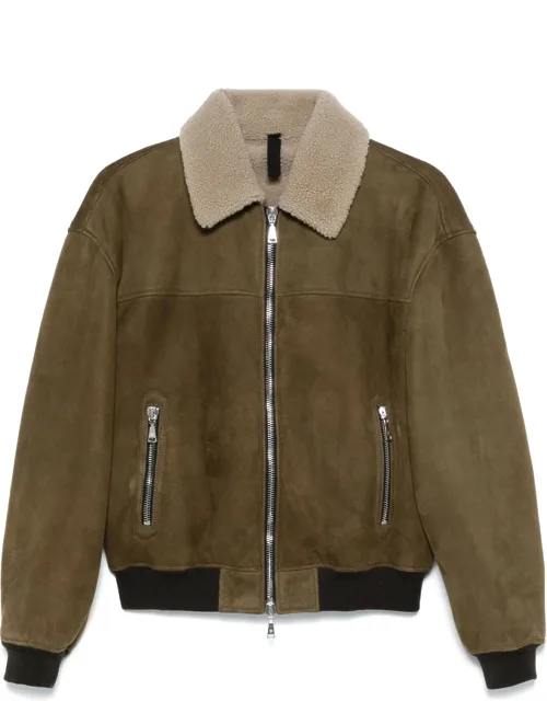 Shearling-collar Bomber Jacket