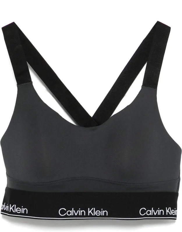 Sport Logo-waistband Sports Bra With Adjustable Shoulder Straps And Criss-cross Back