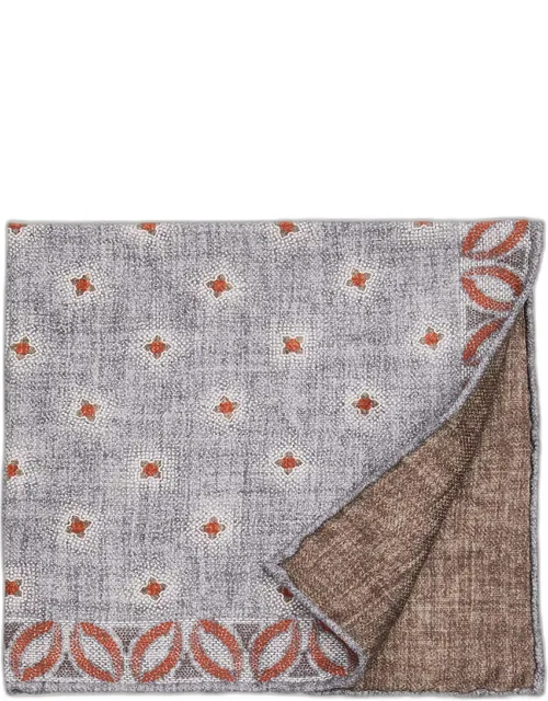 Silk Floral Print Pocket Square