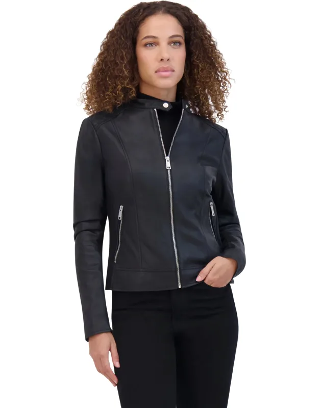 Glenbrook Lightweight Leather Racer Jacket