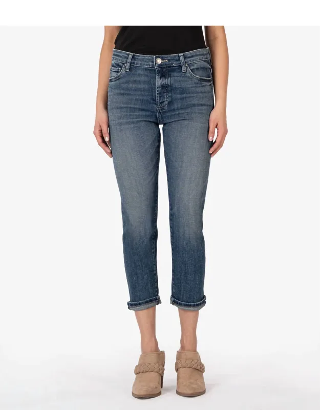 High Waist Crop Straight Leg Jeans