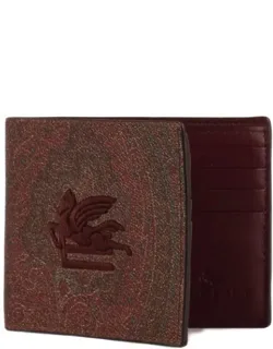 Etro Paisley Wallet With Coin Card Compartments And Card Slots
