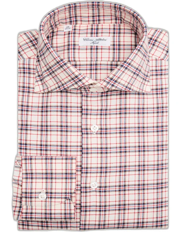 Plaid Cotton Barrel-cuff Sport Shirt